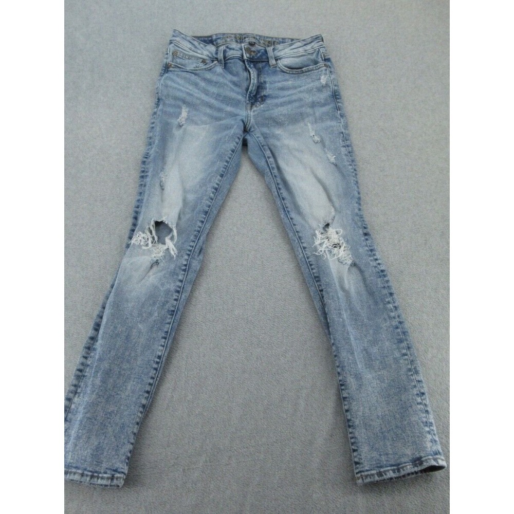 American Eagle Mens Jeans Slim Light Wash Distressed Ripped Flex 29x30